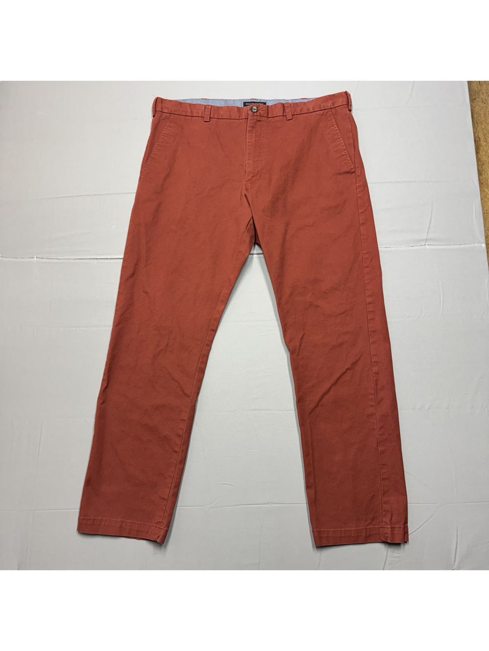 Banana Republic Mens Fulton Skinny Chino Pants 38x32 Rust Orange Stretch Casual